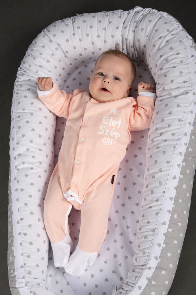 Vékony, pamut, elöl patentos rugdalózó Dorko DRK "Az Élet Szép" mintával - Momsy