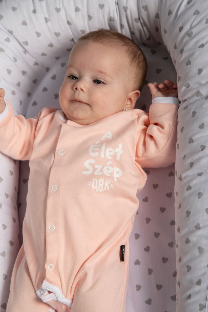 Vékony, pamut, elöl patentos rugdalózó Dorko DRK "Az Élet Szép" mintával - Momsy