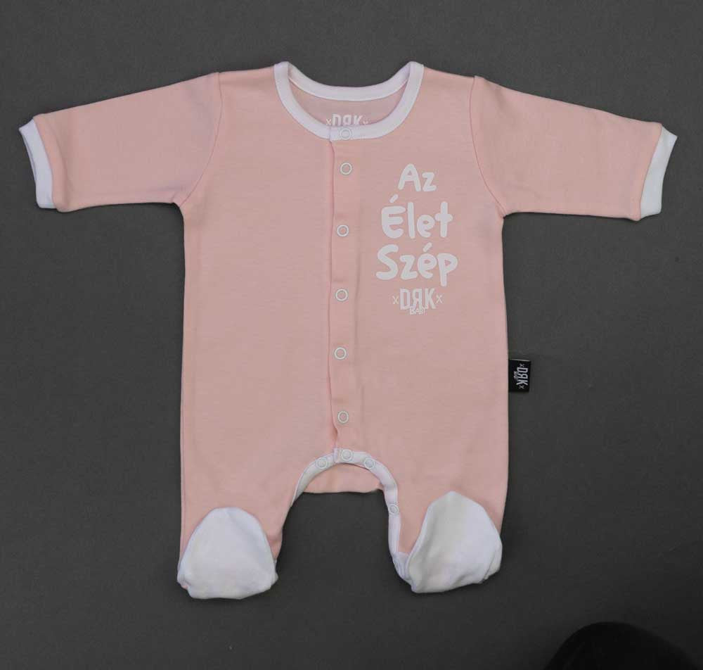 Vékony, pamut, elöl patentos rugdalózó Dorko DRK "Az Élet Szép" mintával - Momsy