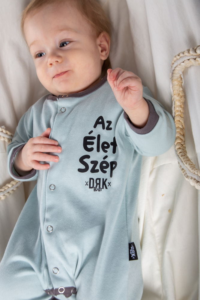 Vékony, pamut, elöl patentos rugdalózó Dorko DRK "Az Élet Szép" mintával - Momsy