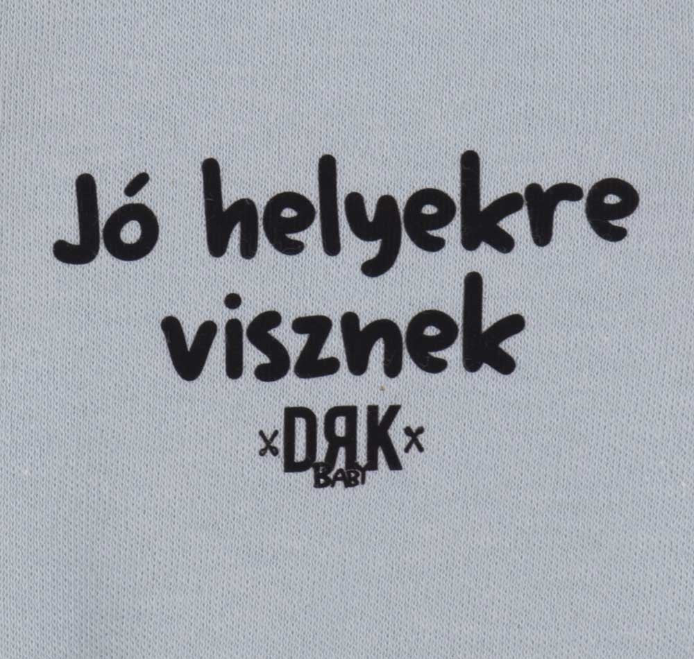 Vékony, pamut, elöl patentos rugdalózó Dorko DRK "Jó helyekre visznek" mintával - Momsy