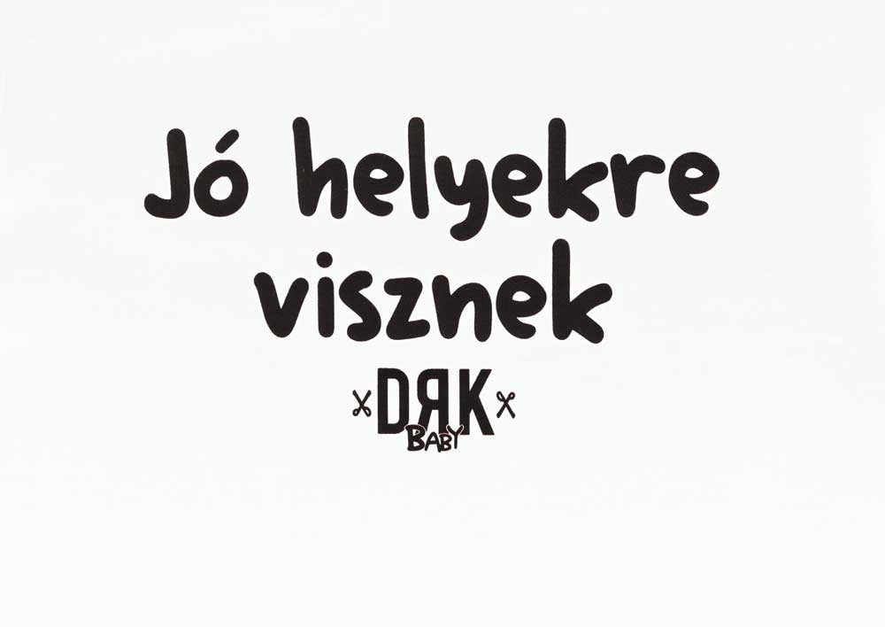 Dorko "Jó helyekre visznek" mintával nyomot rövid ujjú baba body - Momsy