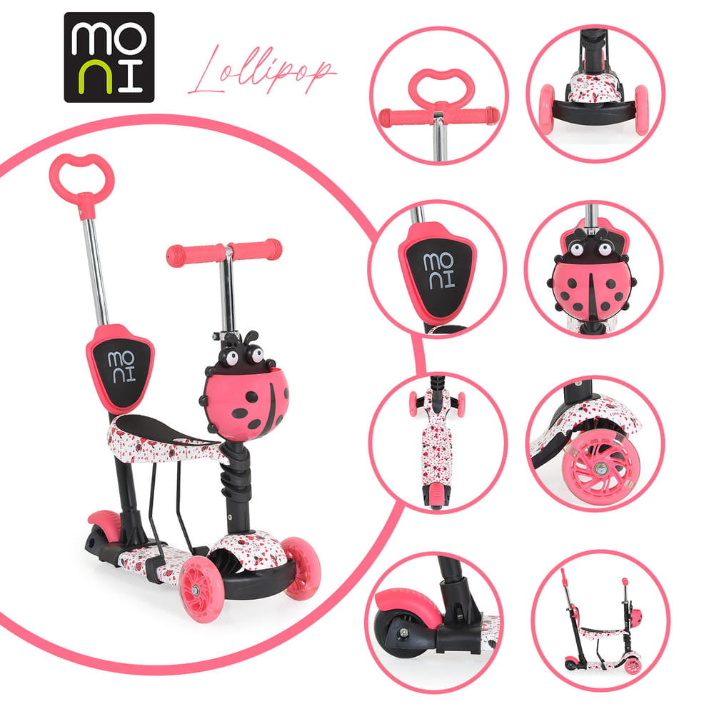 Moni Lollipop roller üléssel katicás piros-0