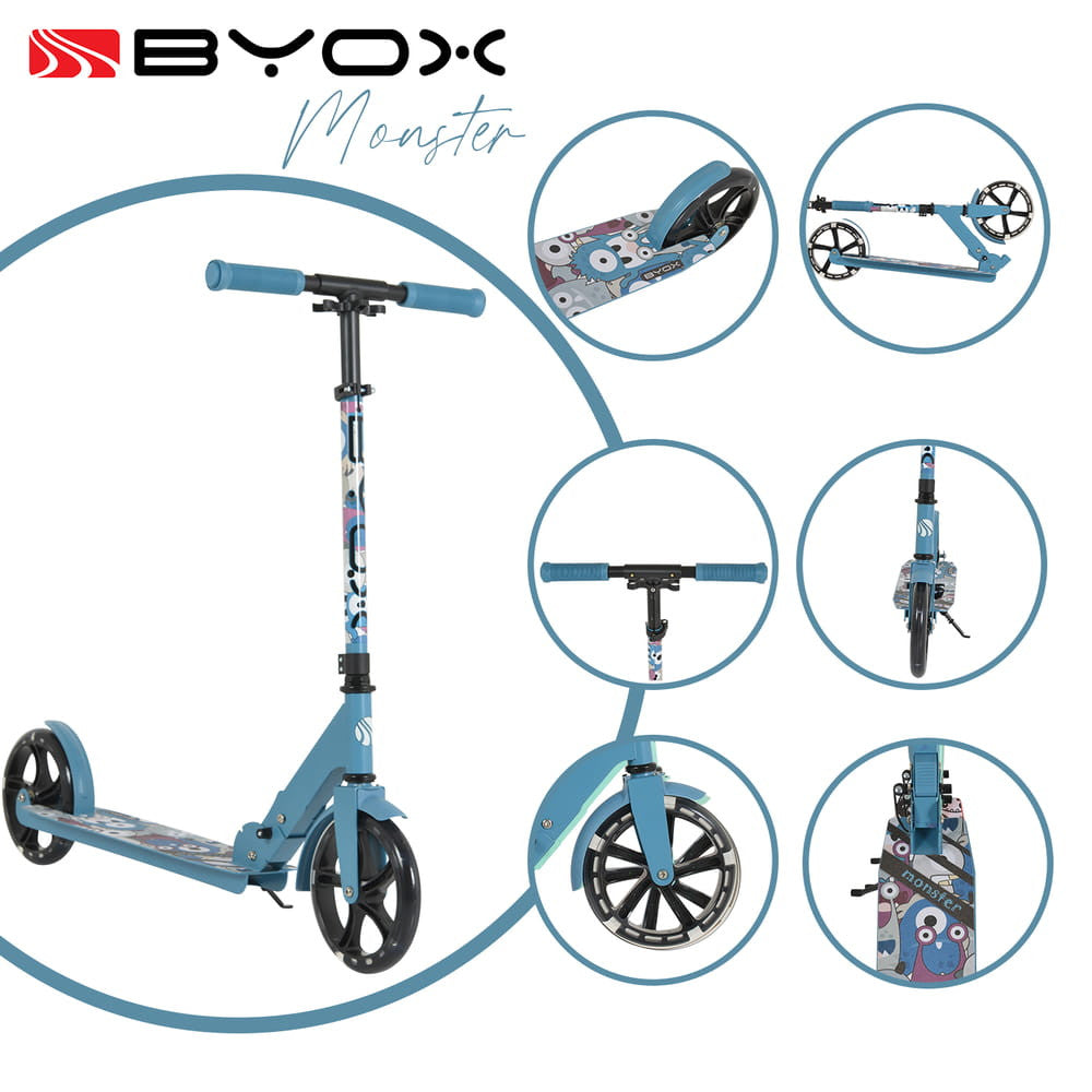 Moni Monster roller 2 nagy kerekű, acélváz, 100 kg, 84-97cm-ig állítható kék - Momsy