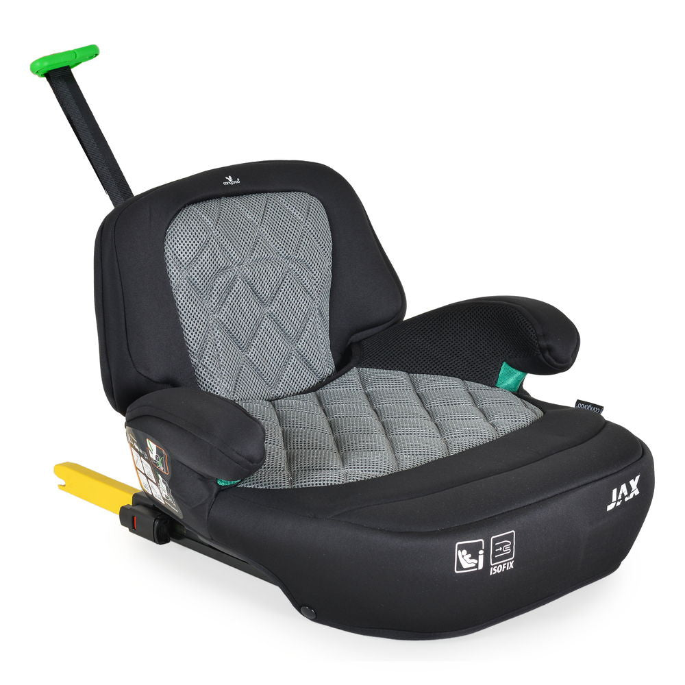 Moni JAX ülésmagasító háttámlával 125-150cm rögzítő hevederrel, ISOFIX SZÜRKE-0