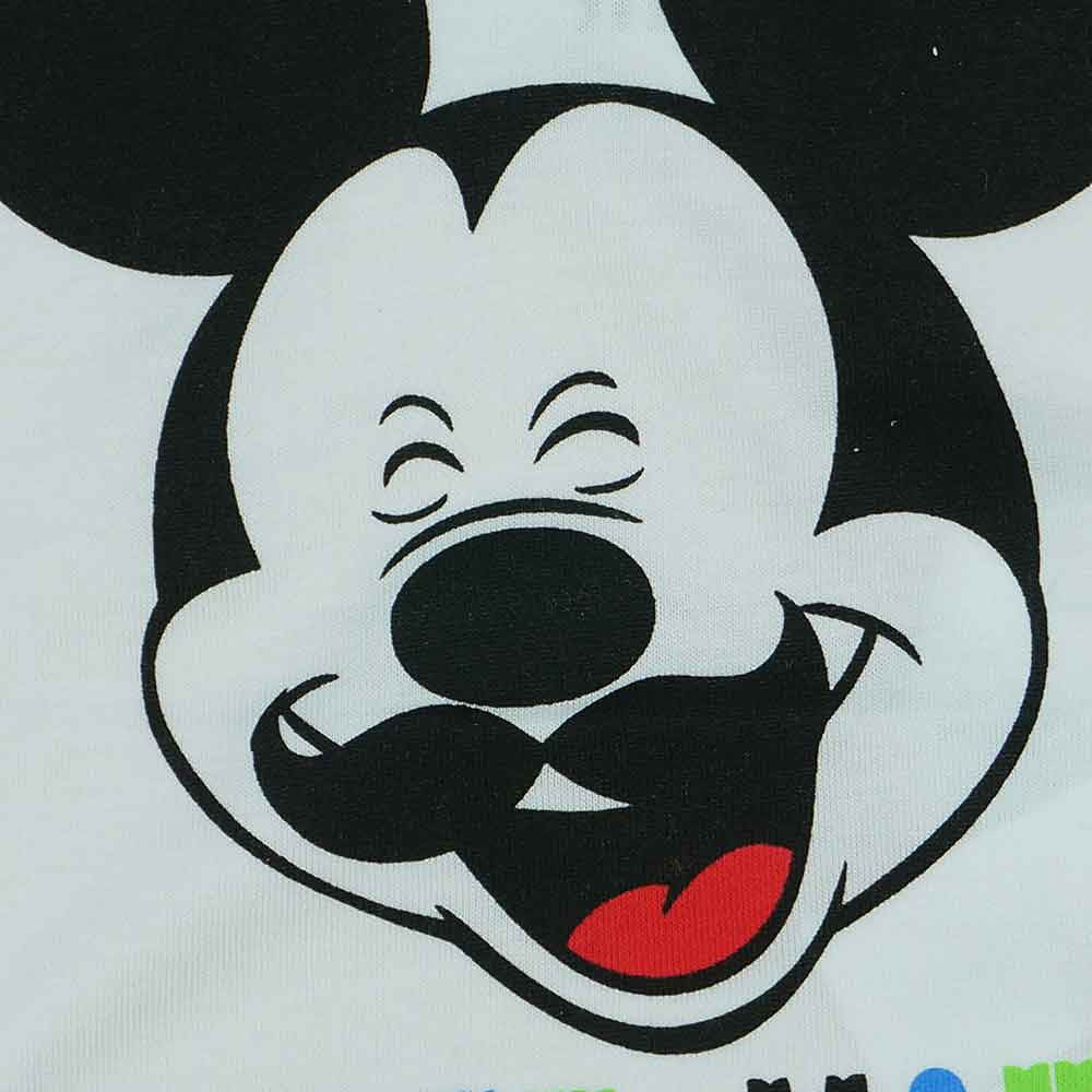 Rövid ujjú baba body bajszos Mickey egér mintával fehér - Momsy