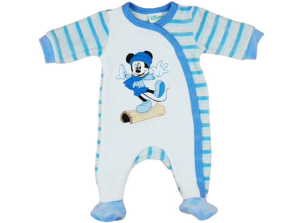 Disney Mickey fiú hosszú ujjú plüss rugdalózó elöl patentos - Momsy