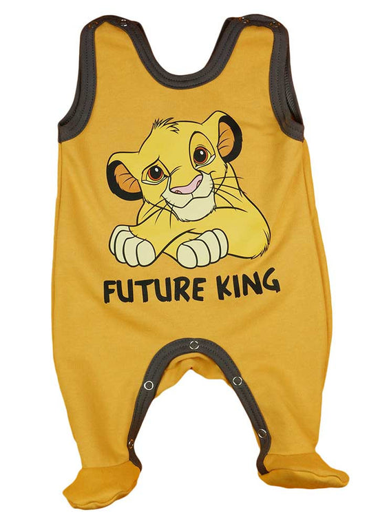 Belül bolyhos ujjatlan baba kisfiú rugdalózó Oroszlánkirály mintával - Momsy