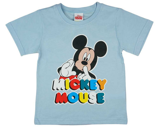 Rövid ujjú fiú póló Mickey mintával színes felirattal - Momsy
