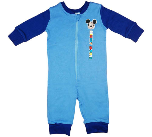 Hosszú ujjú, elöl cipzáras overálos pizsama Mickey mintával - Momsy