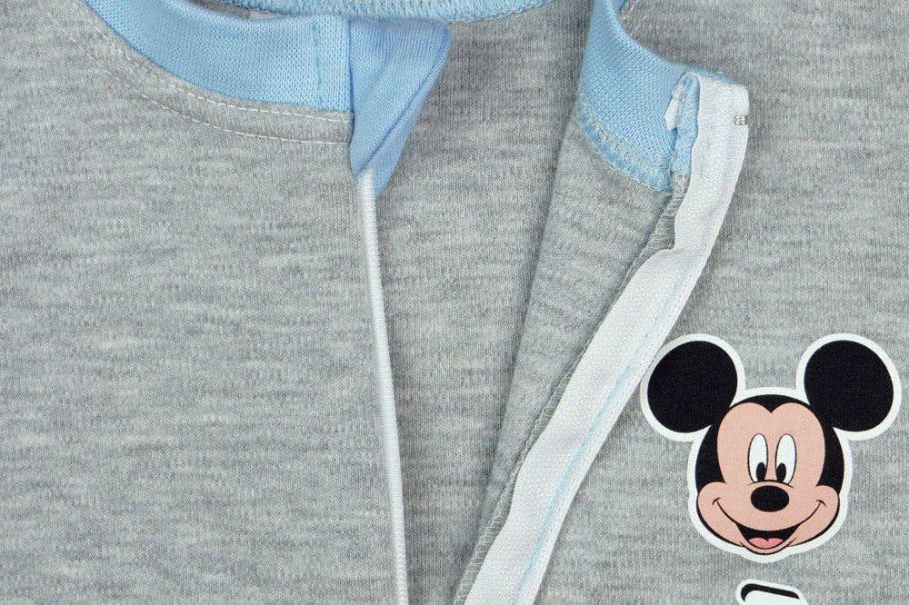 Hosszú ujjú, elöl cipzáras overálos pizsama Mickey mintával - Momsy