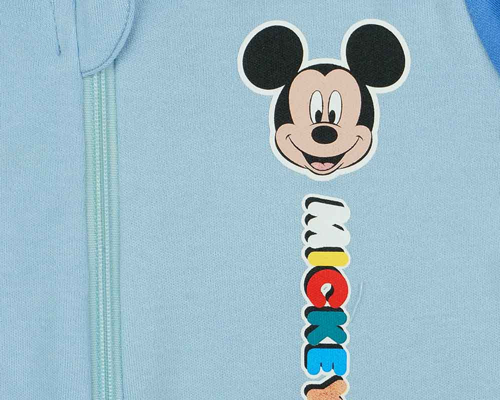 Hosszú ujjú, elöl cipzáras overálos pizsama Mickey mintával - Momsy