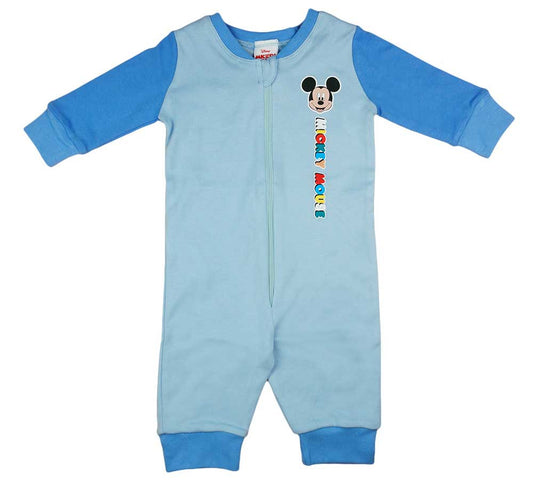 Hosszú ujjú, elöl cipzáras overálos pizsama Mickey mintával - Momsy