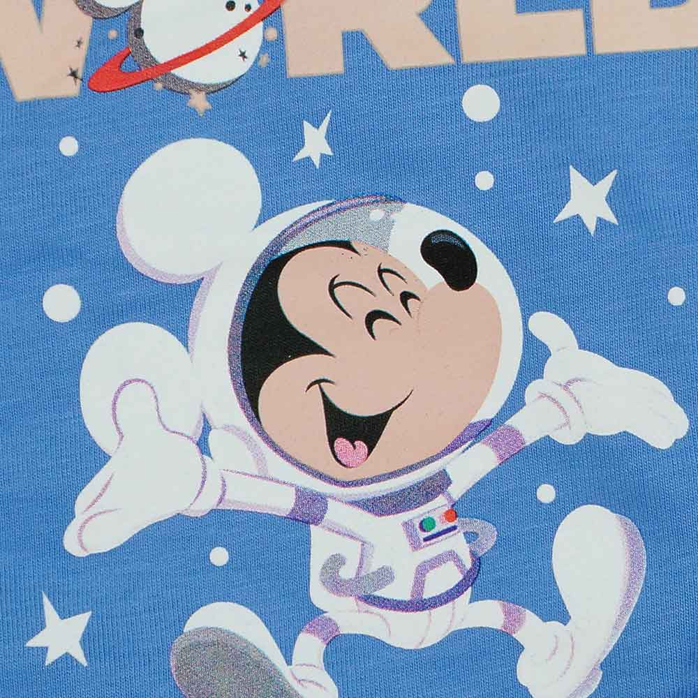 Rövid ujjú űrhajós baba body Mickey egér mintával kék - Momsy