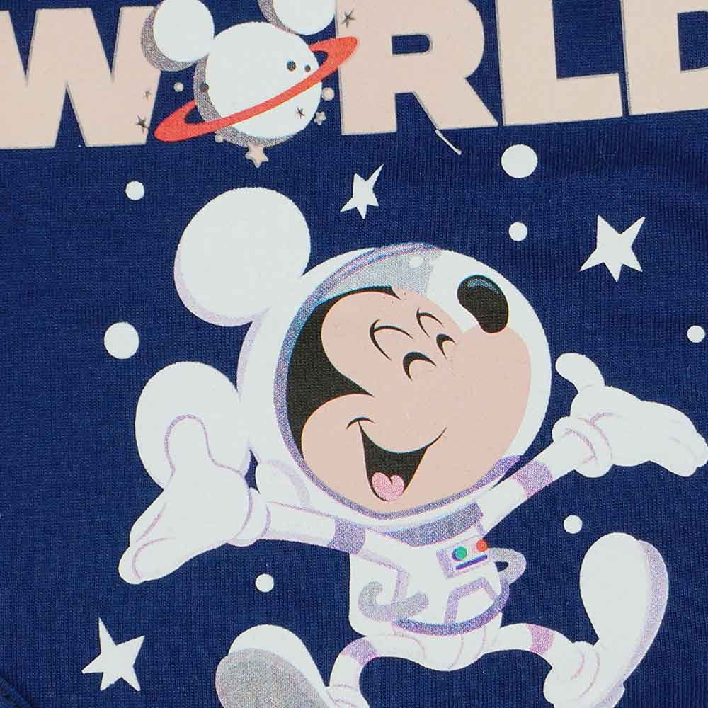 Rövid ujjú űrhajós baba body Mickey egér mintával kék - Momsy