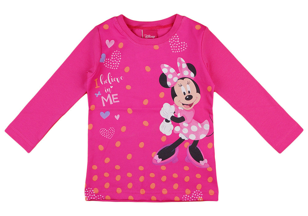 Hosszú ujjú kislány póló Minnie egér mintával - Momsy