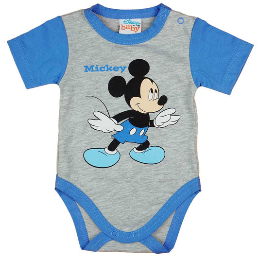Rövid ujjú baba body Mickey egér mintával szürke - Momsy