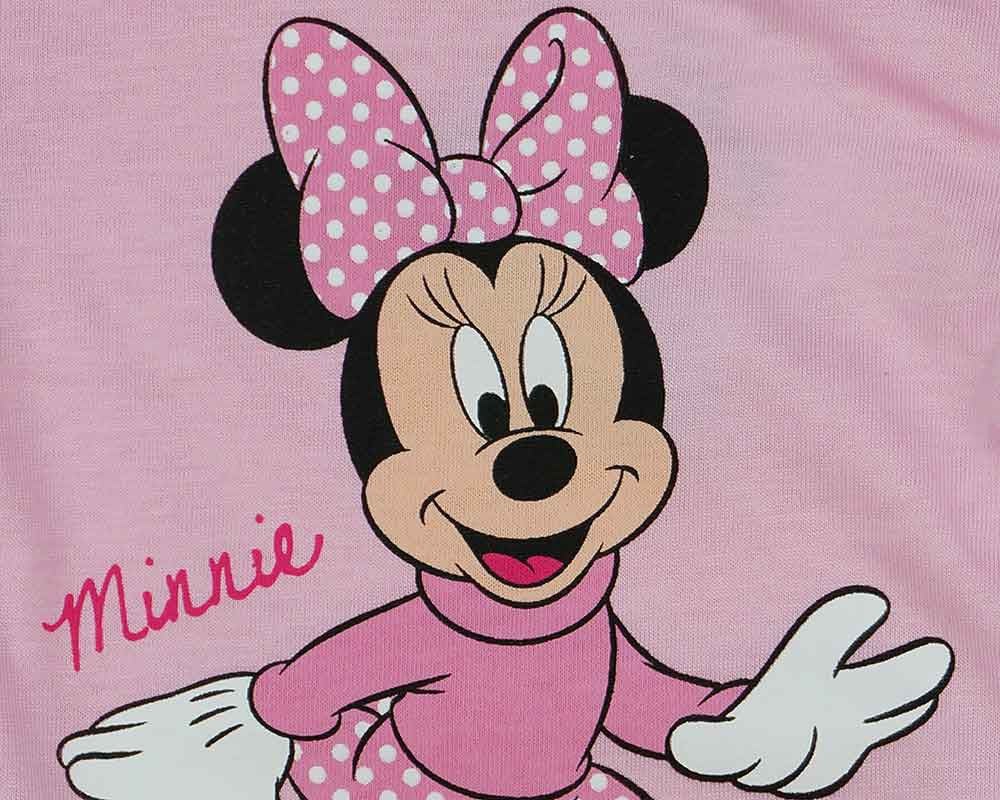 Rövid ujjú baba body Minnie egér mintával rózsaszín - Momsy