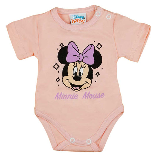 Rövid ujjú kislány baba body Minnie egér mintával - Momsy