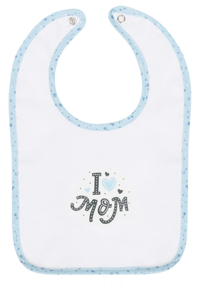 Bubaba patentos előke - I love Mom kék-0