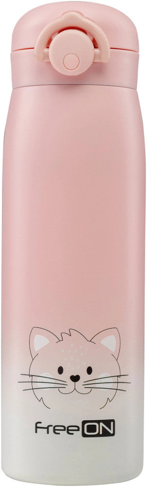 FreeON thermo kulacs 480ml- Pink cica - Momsy