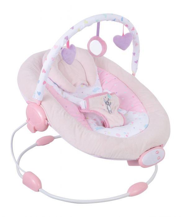 FreeON Rest'N'Play rezgő-zenélő pihenőszék - Rózsaszín nyuszi - Momsy