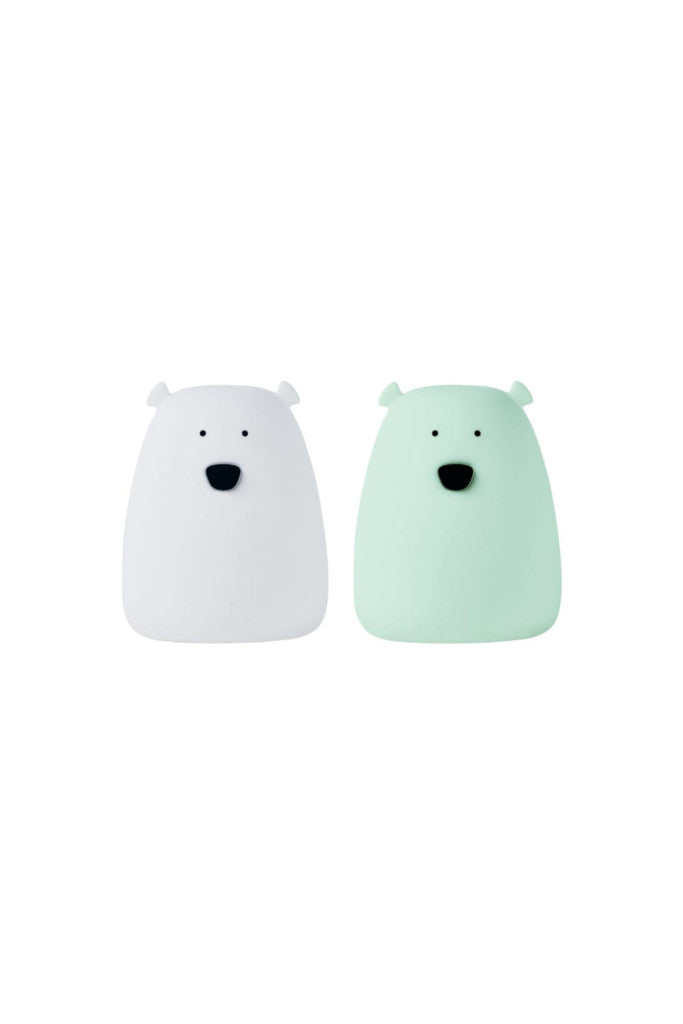 Rabbit&Friends Mini Mackó szilikon lámpa 2db - fehér/zöld-0