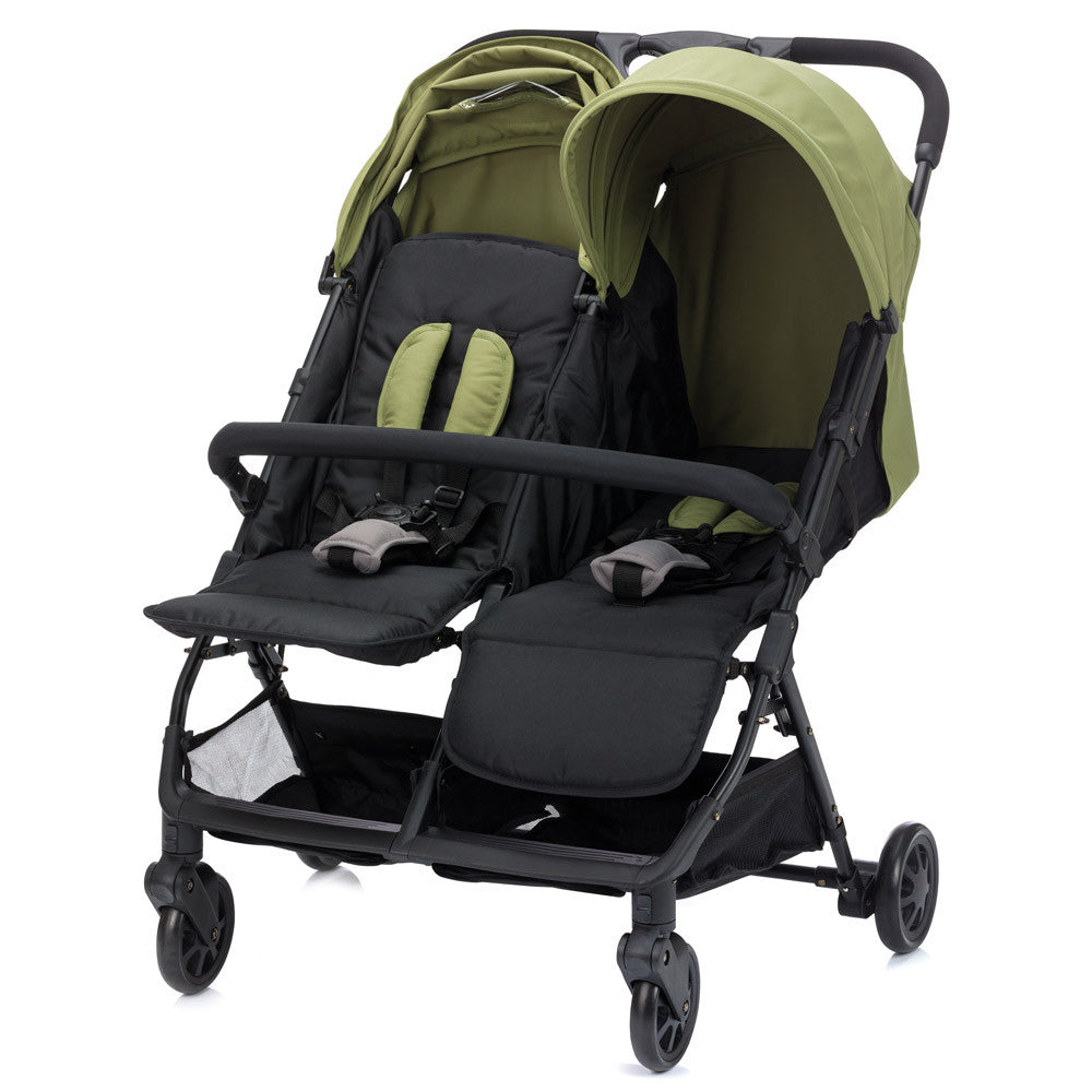 Fill Twin ikerbabakocsi fekete-zöld YD209T - Momsy