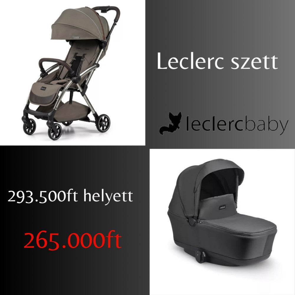 Leclerc Influencer Air könnyű sport babakocsi + fekete mózeskosár- Olive Green - Momsy