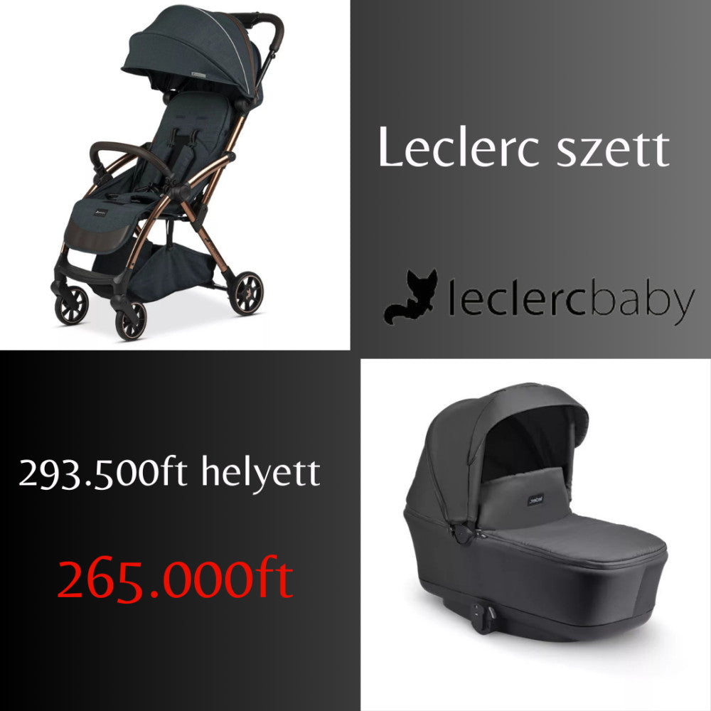 Leclerc Influencer Air könnyű sport babakocsi + fekete mózeskosár- Denim Blue - Momsy