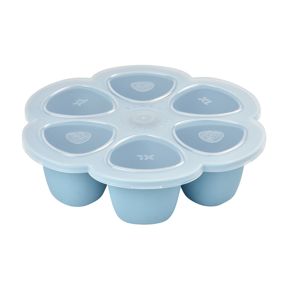 Béaba Szilikon multifunkciós bébiétel tároló - 6 x 150 ml - Viharkék - Momsy
