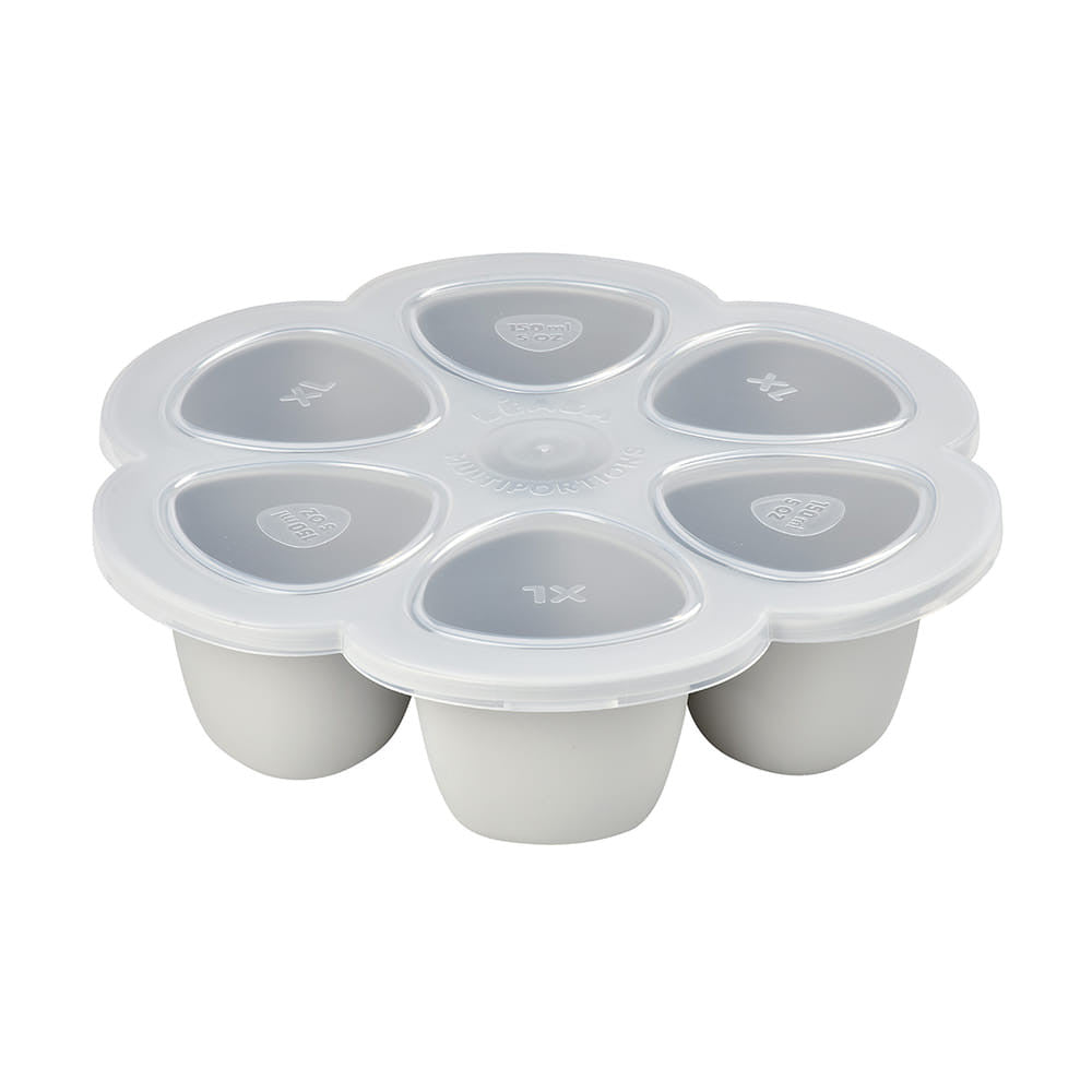 Béaba Szilikon multifunkciós bébiétel tároló - 6 x 150 ml - Halvány köd - Momsy