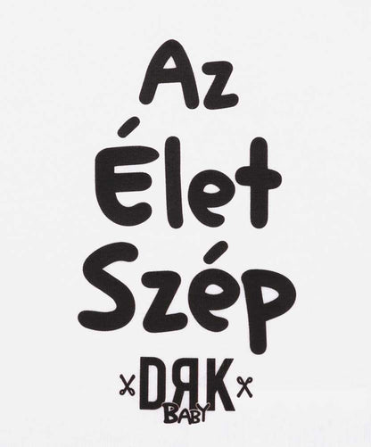 Dorko &quot;Az Élet Szép&quot; mintával nyomot rövid ujjú baba body - Momsy