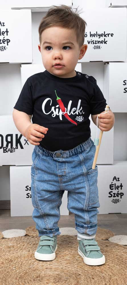 Dorko &quot;Csíplek&quot; mintával nyomot rövid ujjú baba body-2