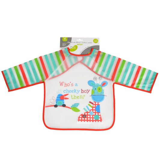 Moni Bib előke hosszú ujjas messy piros - Momsy
