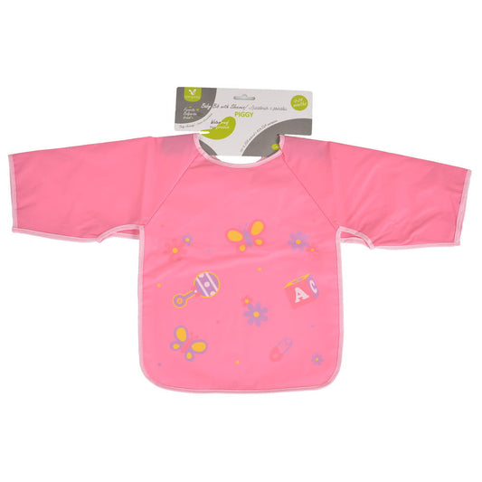 Moni Bib előke hosszú ujjas piggy pink - Momsy