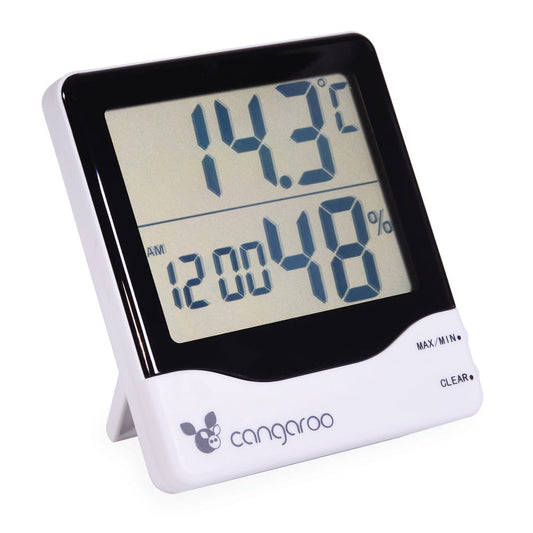 Moni Thermometer hőmérő, páratartalom mérővel és digitális órával zöld/fehér - Momsy
