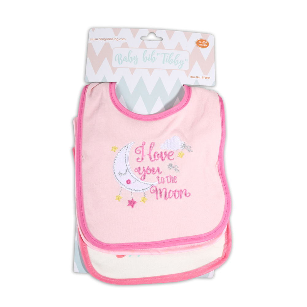 Moni Tibby előke 3 db újszülött méret rózsaszín/pink - Momsy