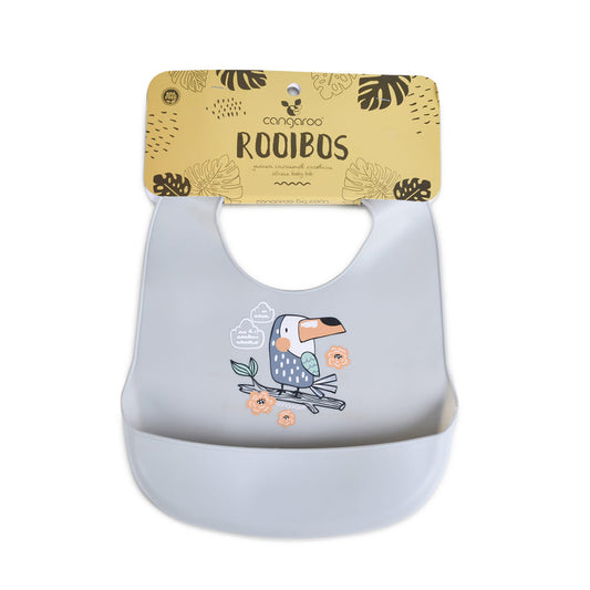 Moni Rooibos szilikon előke szürke madár - Momsy