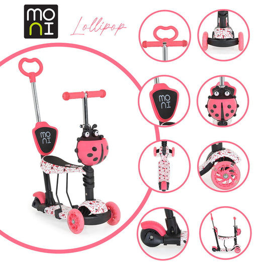 Moni Lollipop roller üléssel katicás piros-0