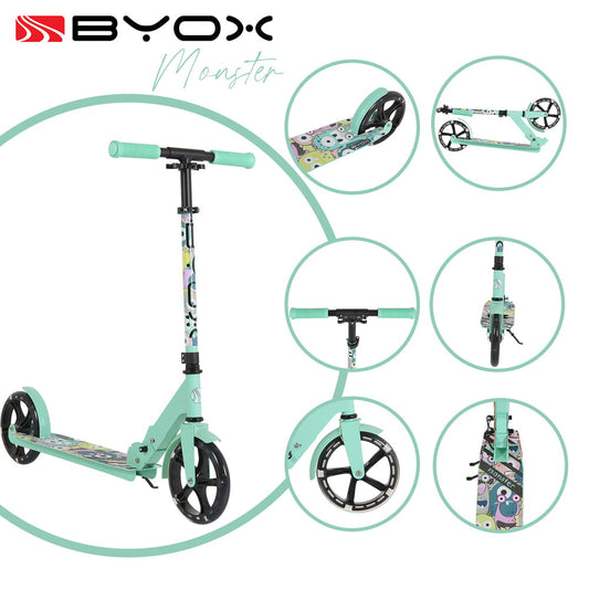 Moni Monster roller 2 nagy kerekű, acélváz, 100 kg, 84-97cm-ig állítható zöld-0