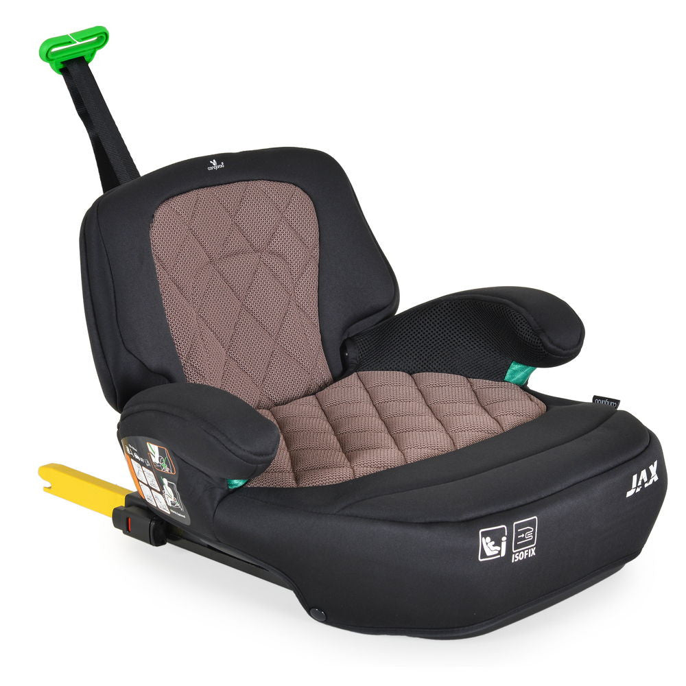 Moni JAX ülésmagasító háttámlával 125-150cm rögzítő hevederrel, ISOFIX PINK-0