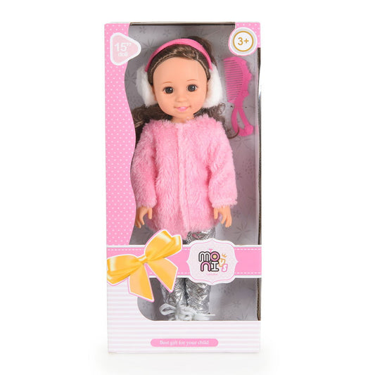 Moni Baba 38cm hajasbaba téli ruhában zöld-0