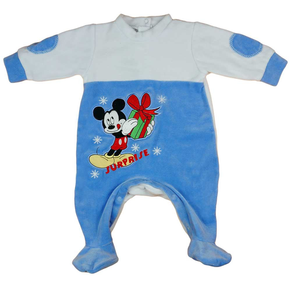 Hosszú ujjú plüss rugdalózó Mickey egér mintával - Momsy