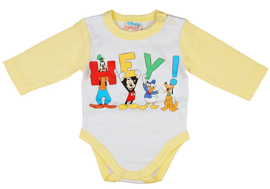 Disney Mickey és barátai hosszú ujjú baba body sárga - Momsy
