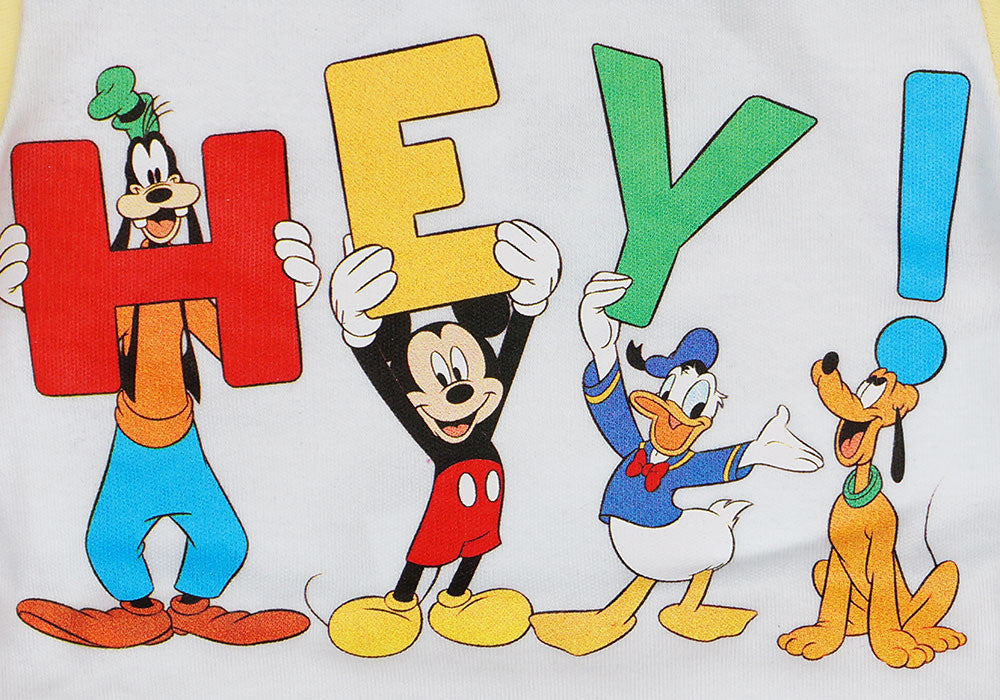 Disney Mickey és barátai hosszú ujjú baba body sárga - Momsy