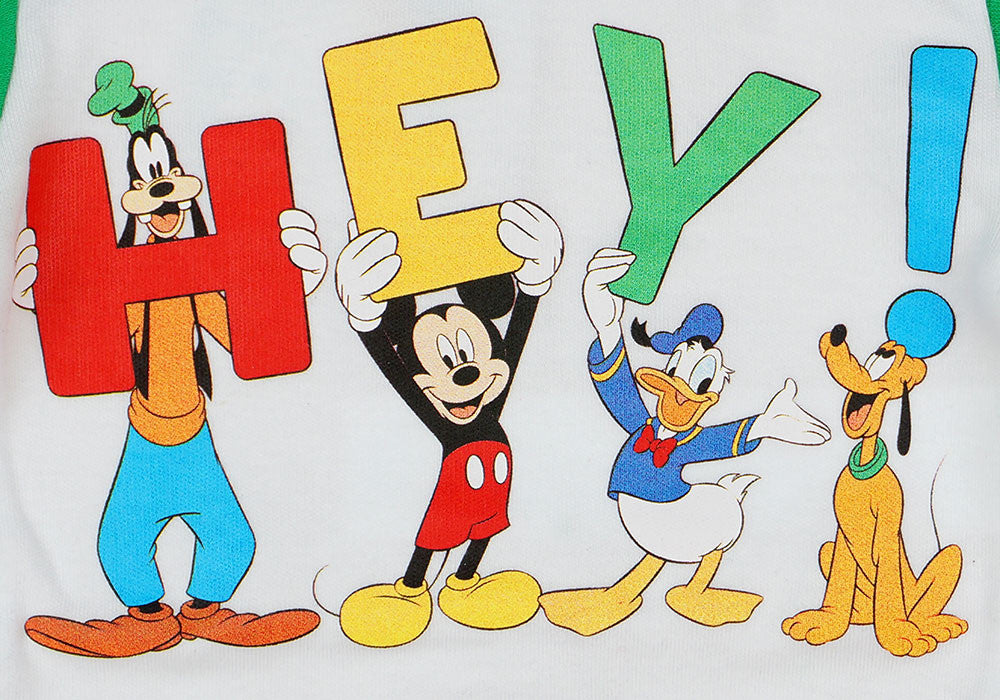 Disney Mickey és barátai hosszú ujjú baba body zöld - Momsy