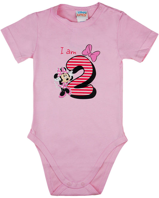 Disney Minnie szülinapos rövid ujjú baba body 2 éves rózsaszín - Momsy
