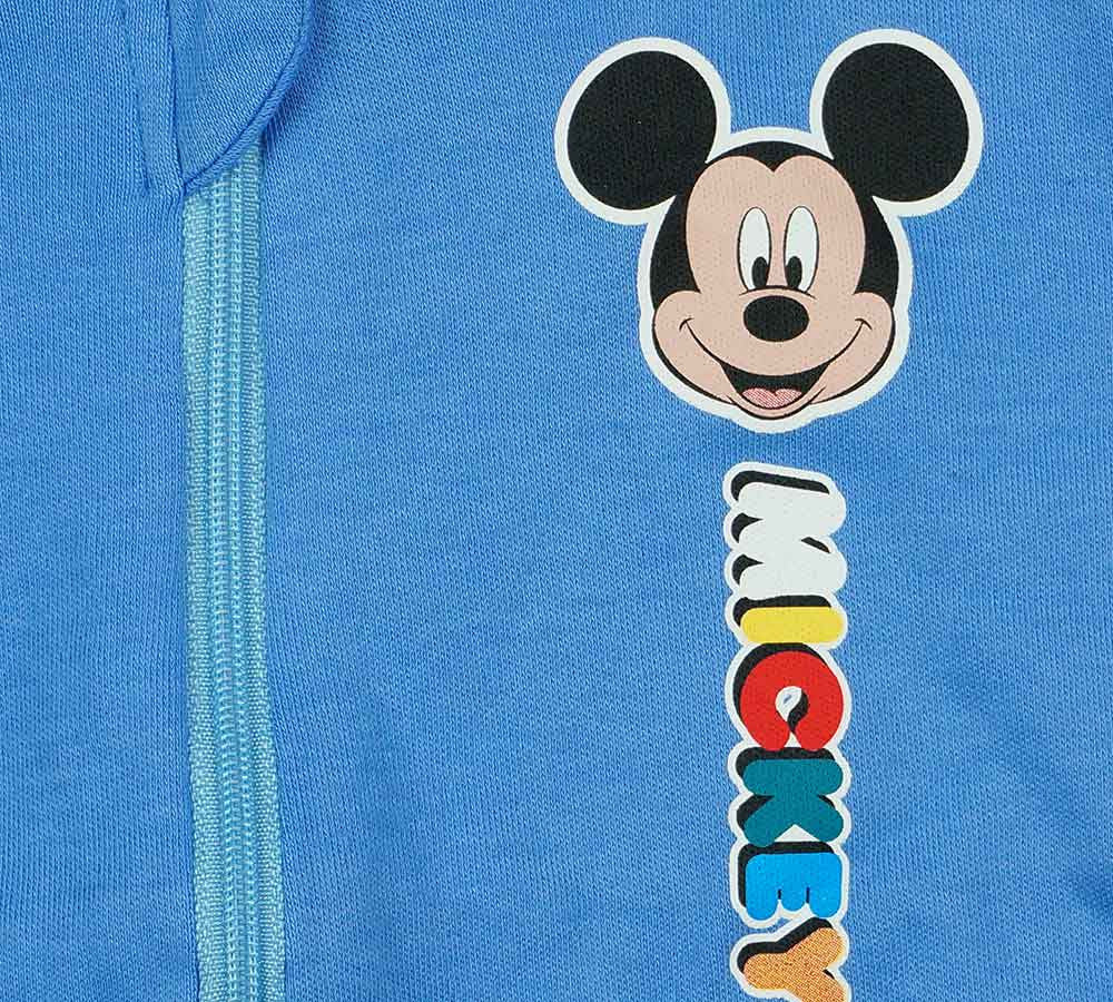 Hosszú ujjú, elöl cipzáras overálos pizsama Mickey mintával - Momsy