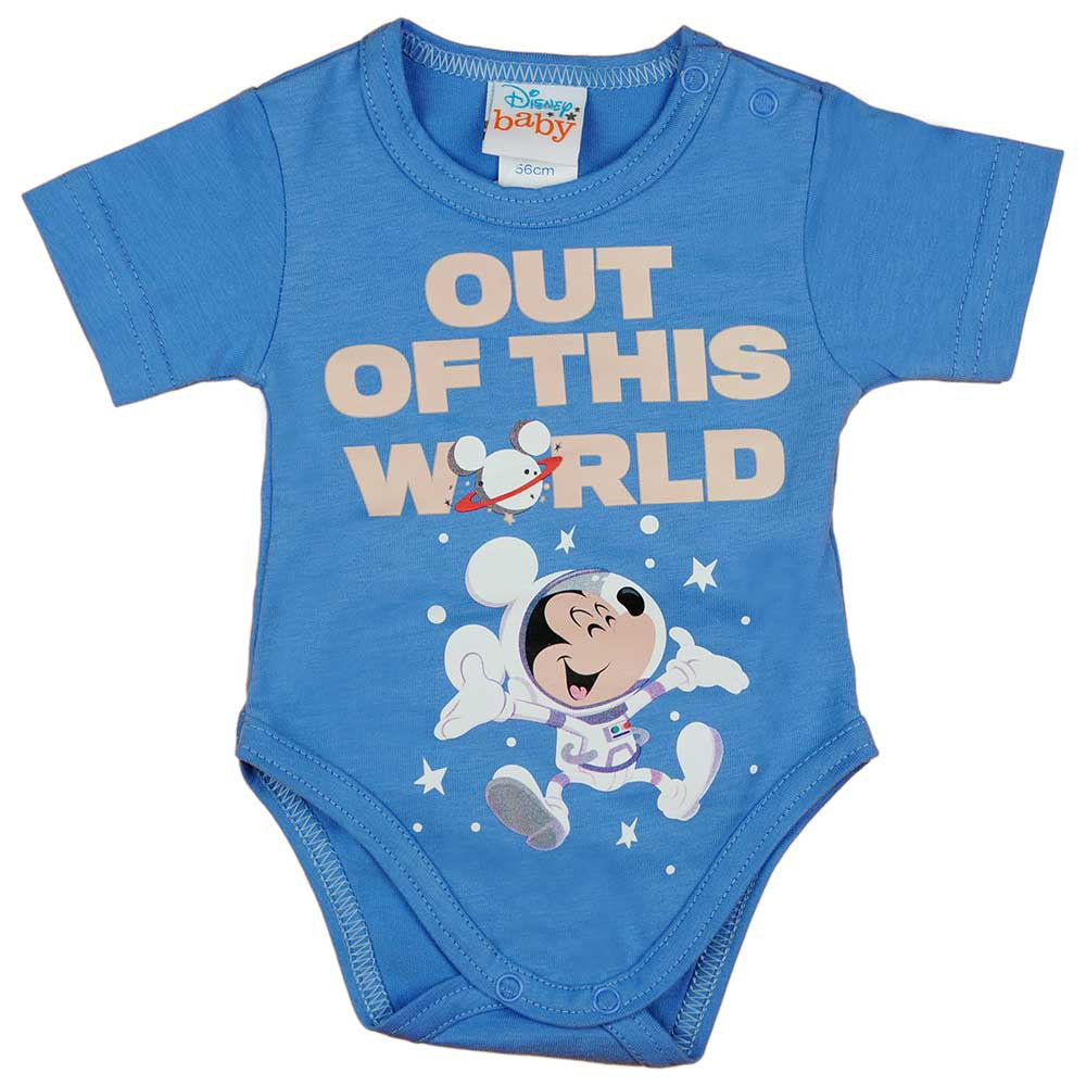 Rövid ujjú űrhajós baba body Mickey egér mintával kék - Momsy